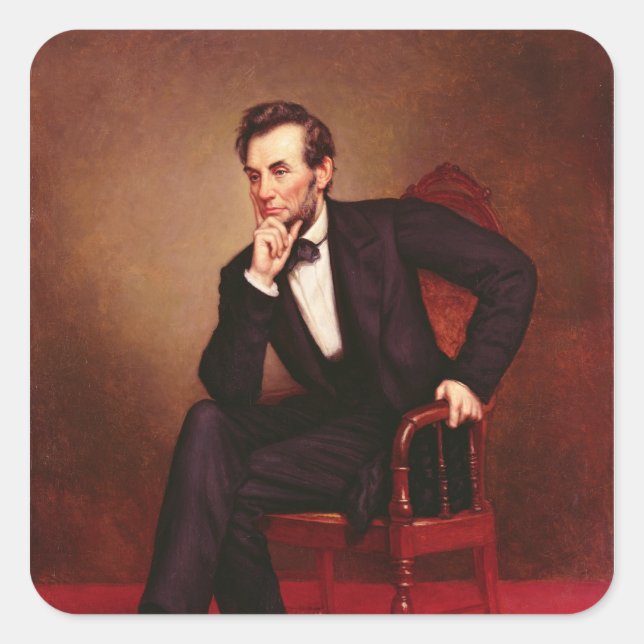 Portrait of Abraham Lincoln Square Sticker (Front)