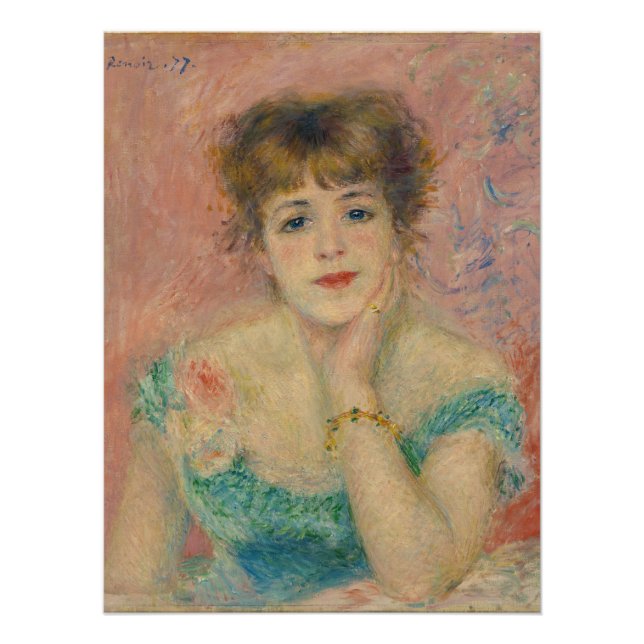 Portrait of Actress Jeanne Samary, Auguste Renoir Poster (Front)