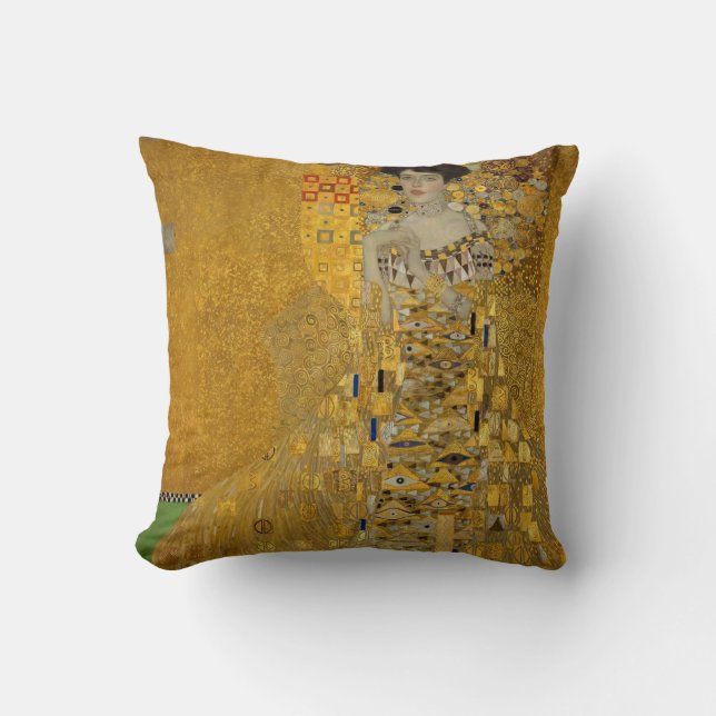 Portrait of Adele Bloch-Bauer I by Gustav Klimt Cushion (Front)