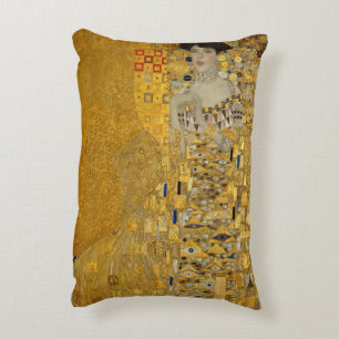 Portrait of Adele Bloch-Bauer I by Gustav Klimt Decorative Cushion