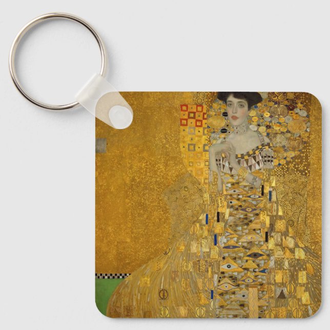 Portrait of Adele Bloch-Bauer I by Gustav Klimt Key Ring (Front)