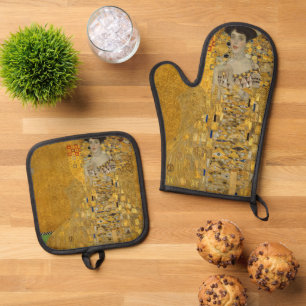 Portrait of Adele Bloch-Bauer I by Gustav Klimt Oven Mitt & Pot Holder Set