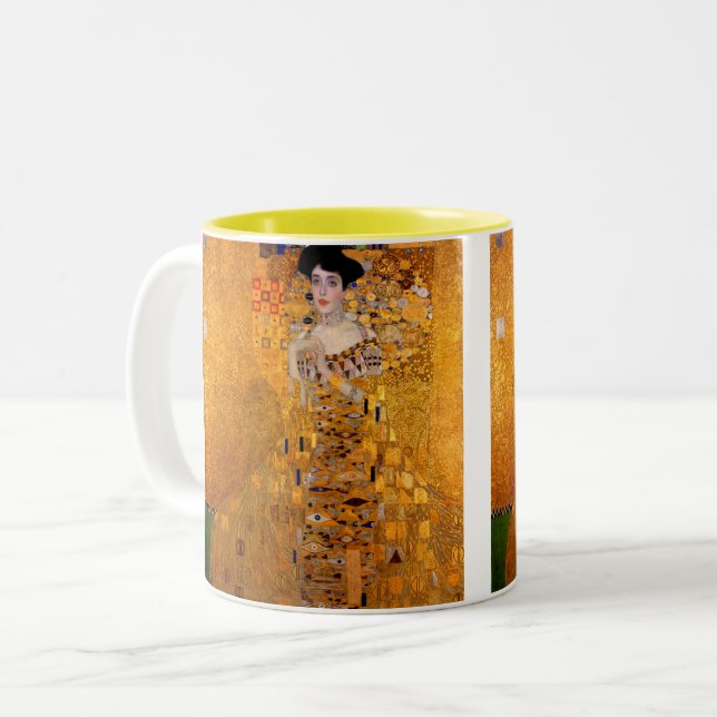 Portrait of Adele Bloch-Bauer I by Klimt Two-Tone Coffee Mug (Front Left)