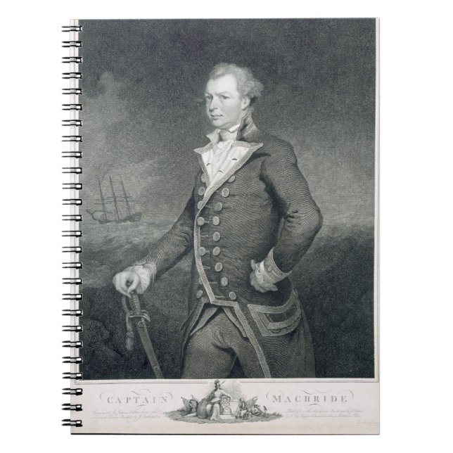 Portrait of Admiral John Macbride (d.1800) engrave Spiral Notebook (Front)
