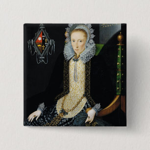 Portrait of Adriana van Nesse, 1611 15 Cm Square Badge
