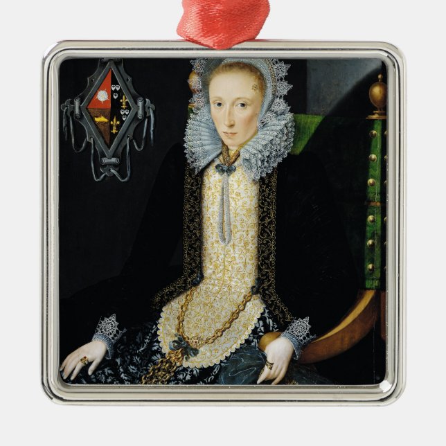 Portrait of Adriana van Nesse, 1611 Metal Tree Decoration (Front)