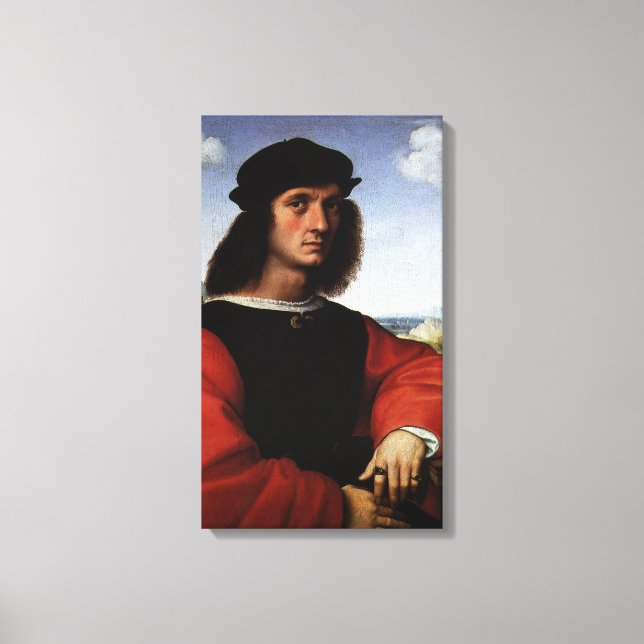 Portrait of Agnolo Doni by Raphael Sanzio Canvas Print (Front)