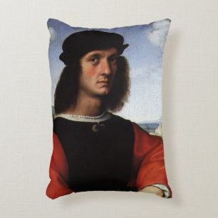 Portrait of Agnolo Doni by Raphael Sanzio Decorative Cushion