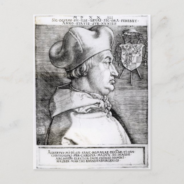 Portrait of Albert, Cardinal Elector of Mainz Postcard (Front)