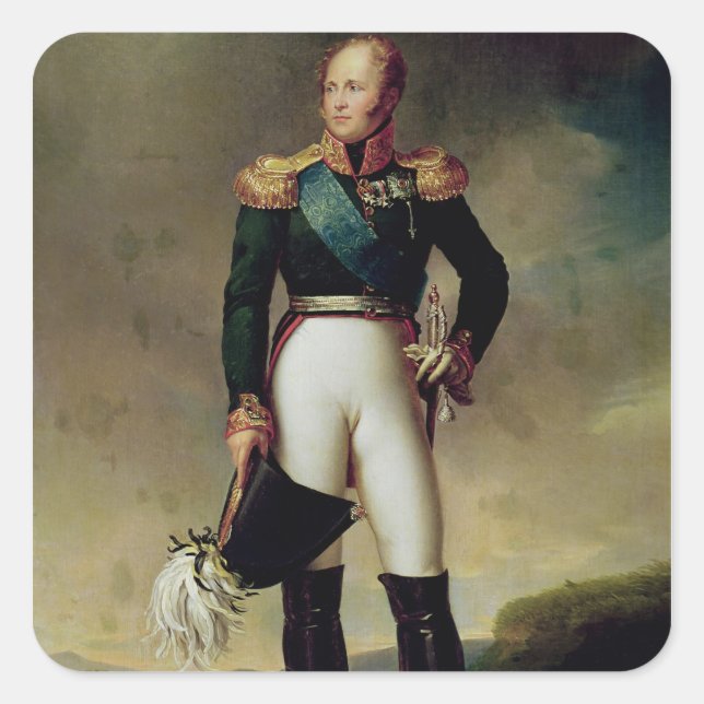 Portrait of Alexander I  1814 Square Sticker (Front)