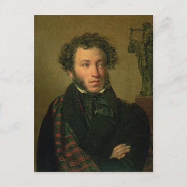 Portrait of Alexander Pushkin, 1827 Postcard (Front)