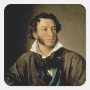Portrait of Alexander Pushkin Square Sticker