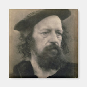 Portrait of Alfred, Lord Tennyson (1809-92) (b/w p Magnet