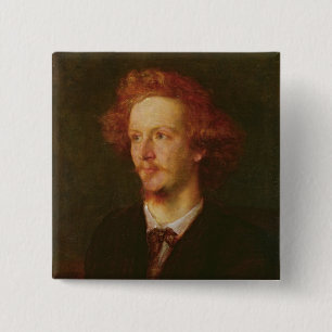 Portrait of Algernon Charles Swinburne 1867 15 Cm Square Badge