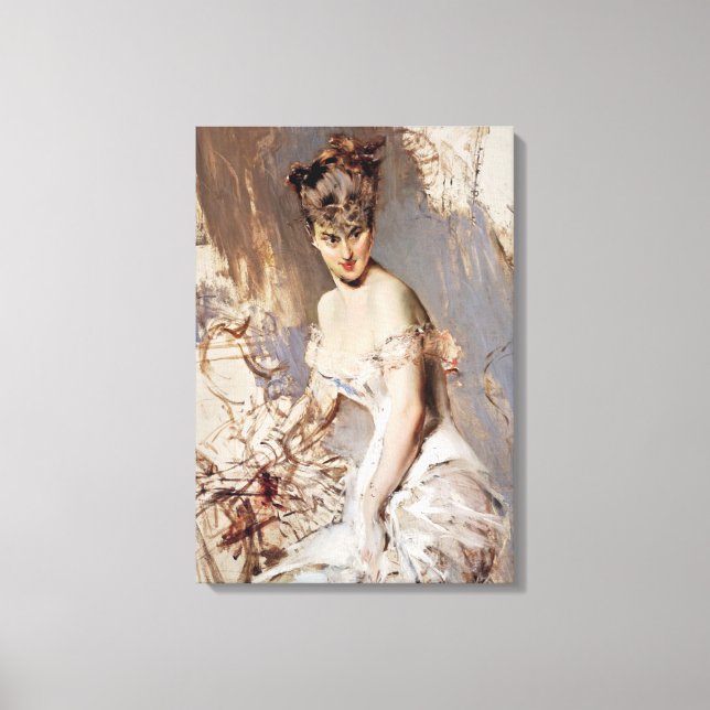 Portrait of Alice Regnault (by Giovanni Boldini) Canvas Print (Front)