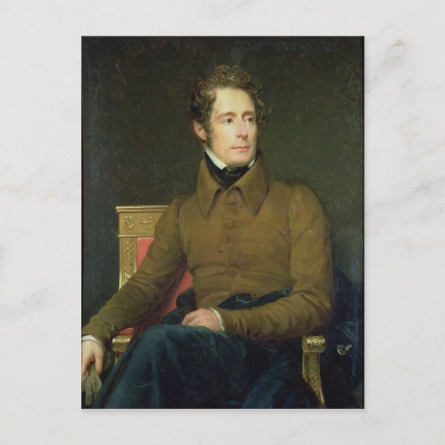 Portrait of Alphonse de Lamartine , 1831 Postcard (Front)