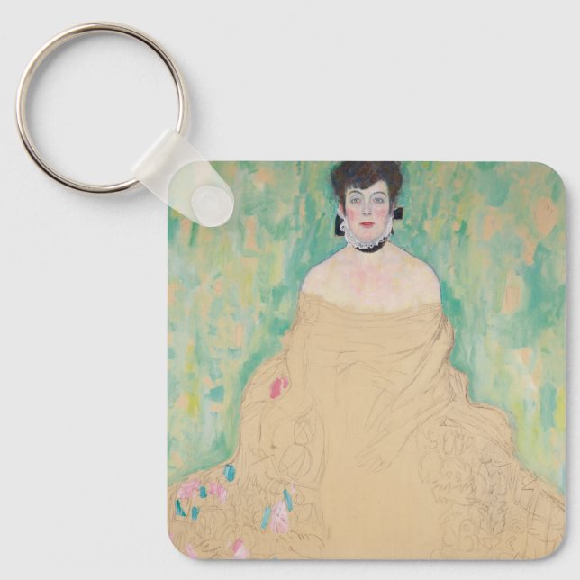 Portrait of Amalie Zuckerkandl by Gustav Klimt Key Ring (Front)