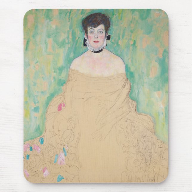 Portrait of Amalie Zuckerkandl by Gustav Klimt Mouse Pad (Front)