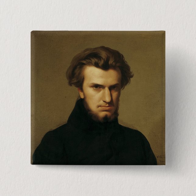 Portrait of Ambroise Thomas  1834 15 Cm Square Badge (Front)