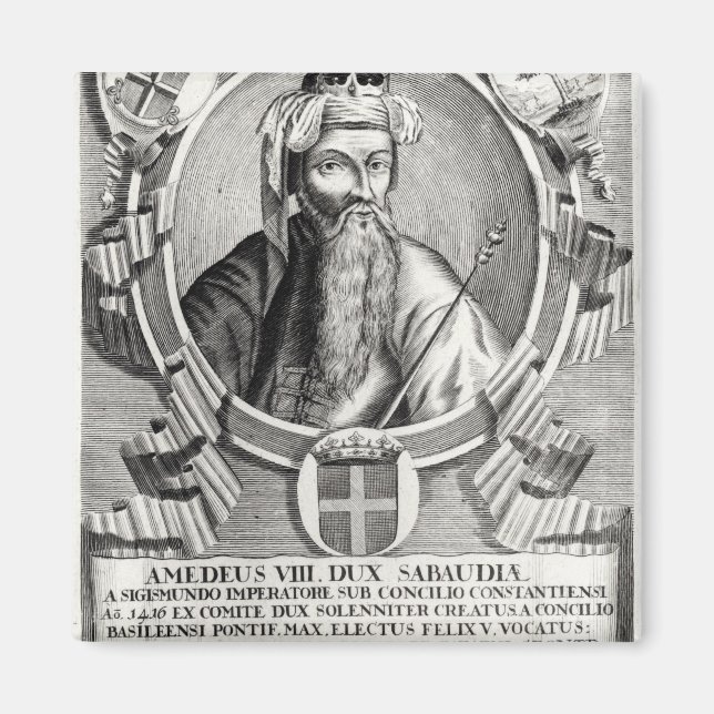 Portrait of Amedee VIII Le Pacifique Magnet (Front)
