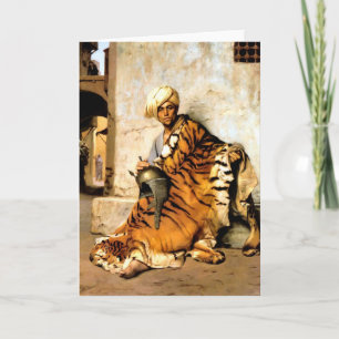 Portrait of an eastern man art holiday card