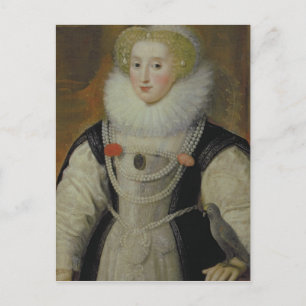 Portrait of an Elizabethan Lady with a Parrot Postcard