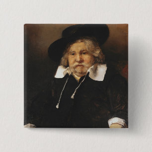 Portrait of an old man, 1667 15 cm square badge