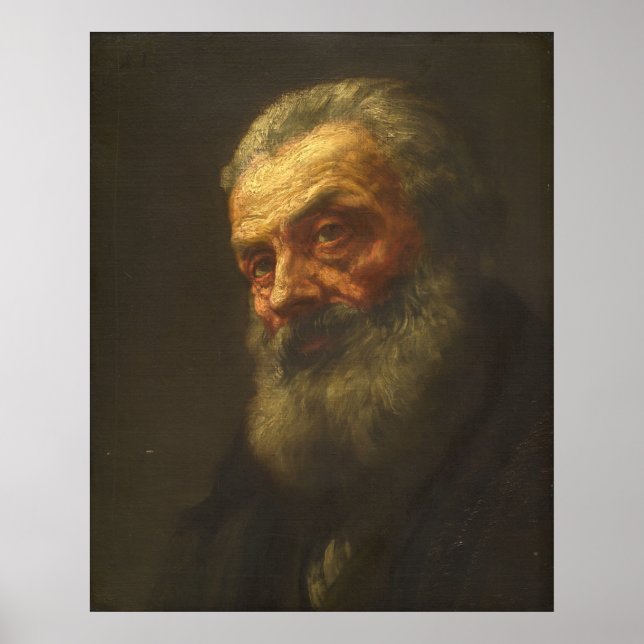 Portrait of an Old Man - Alphonse Legros Fine Art Poster (Front)