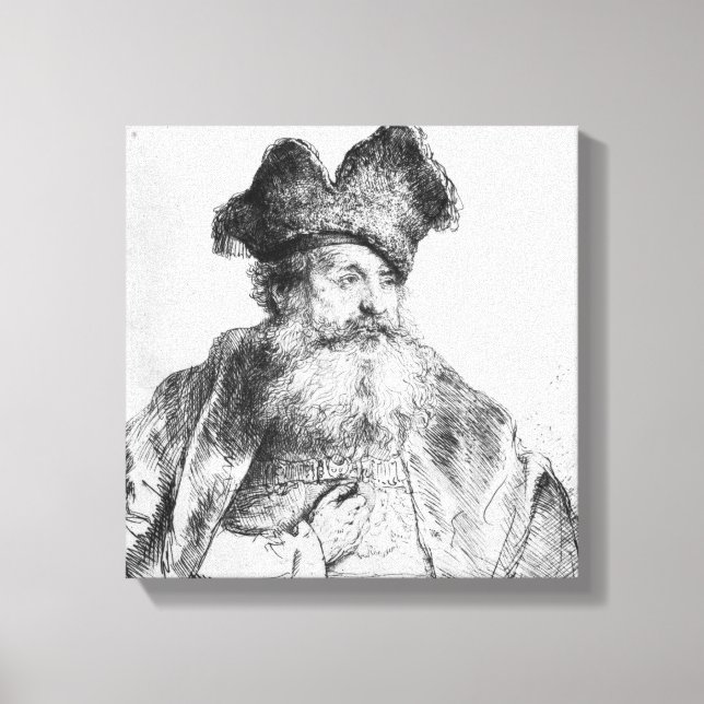 Portrait of an old man canvas print (Front)