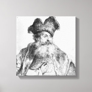 Portrait of an old man canvas print