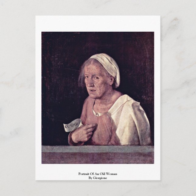 Portrait Of An Old Woman By Giorgione Postcard (Front)