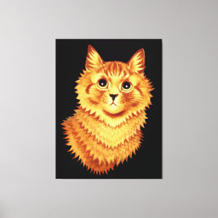 Portrait of an orange cat by Louis Wain Canvas Print