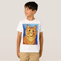 Portrait of an orange cat by Louis Wain