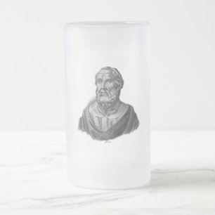 Portrait of Ancient Greek Philosopher Plato Frosted Glass Beer Mug