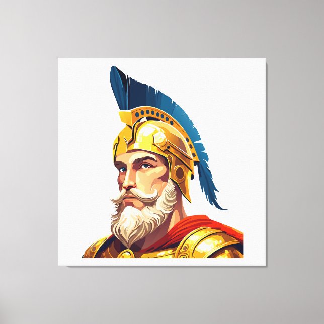 Portrait of ancient greek warrior canvas print (Front)