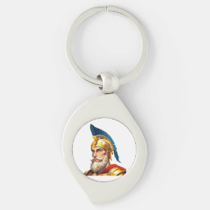 Portrait of ancient greek warrior key ring