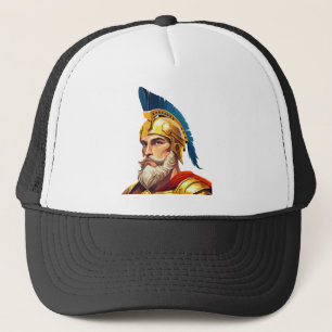 Portrait of ancient greek warrior trucker hat