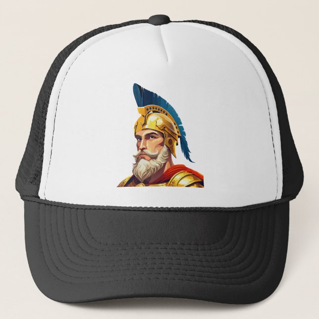 Portrait of ancient greek warrior trucker hat (Front)