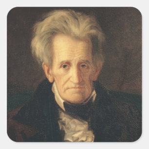 Portrait of Andrew Jackson Square Sticker