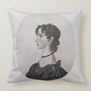 Portrait of Anne Bronte (1820-49) from a drawing i Cushion