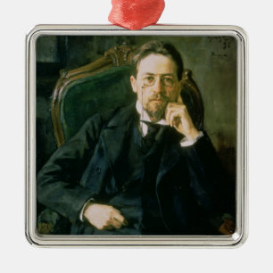 Portrait of Anton Pavlovich Chekhov, 1898 Metal Tree Decoration