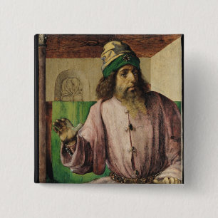 Portrait of Aristotle , c.1475 15 Cm Square Badge