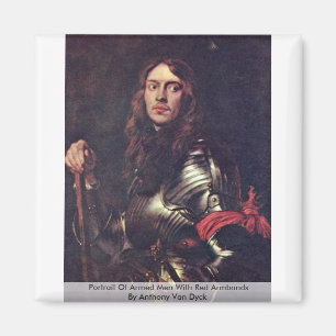 Portrait Of Armed Men With Red Armbands Magnet