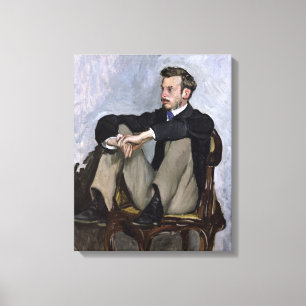 Portrait of Auguste Renoir , 1867 Canvas Print