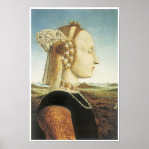 Portrait of Battista Sforza, c. 1474 Poster