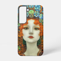 Portrait of Beautiful Woman in Stained Glass Style