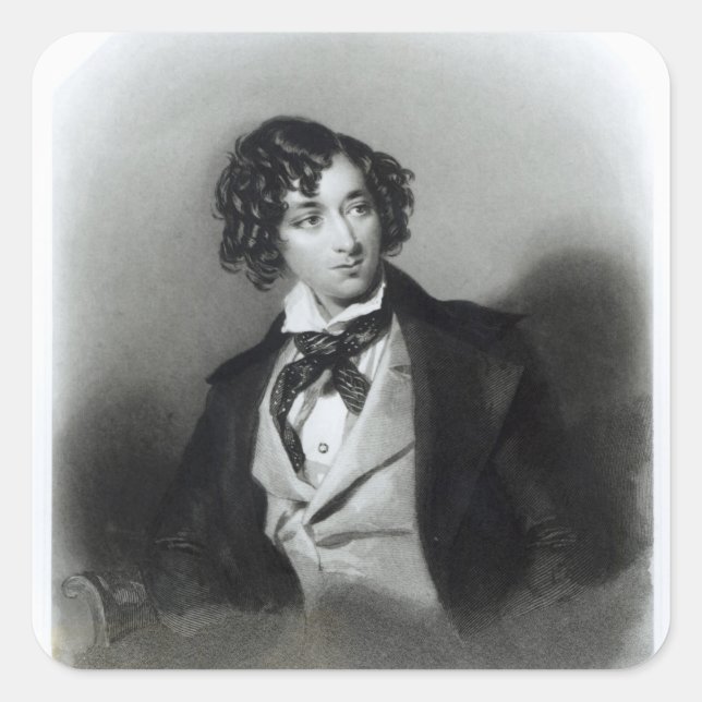 Portrait of Benjamin Disraeli Esquire  M.P. Square Sticker (Front)