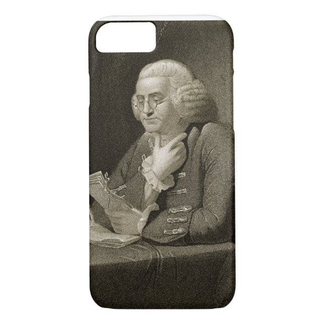 Portrait of Benjamin Franklin, engraved by Thomas Case-Mate iPhone Case (Back)