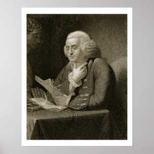 Portrait of Benjamin Franklin, engraved by Thomas Poster