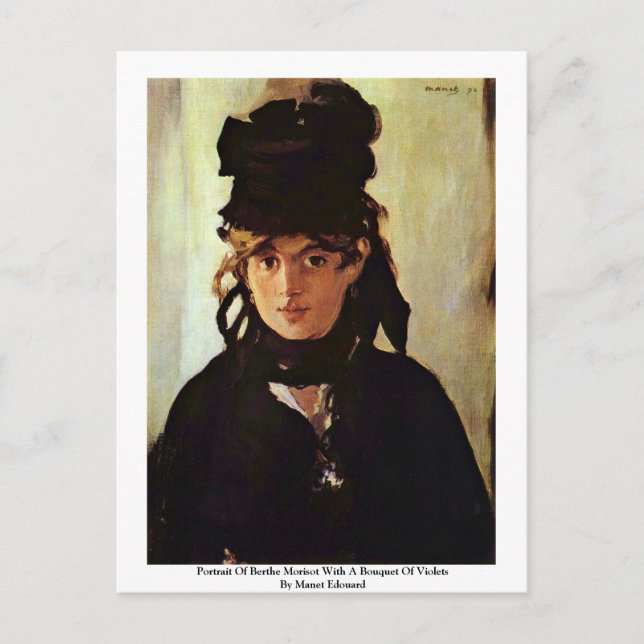 Portrait Of Berthe Morisot Postcard (Front)